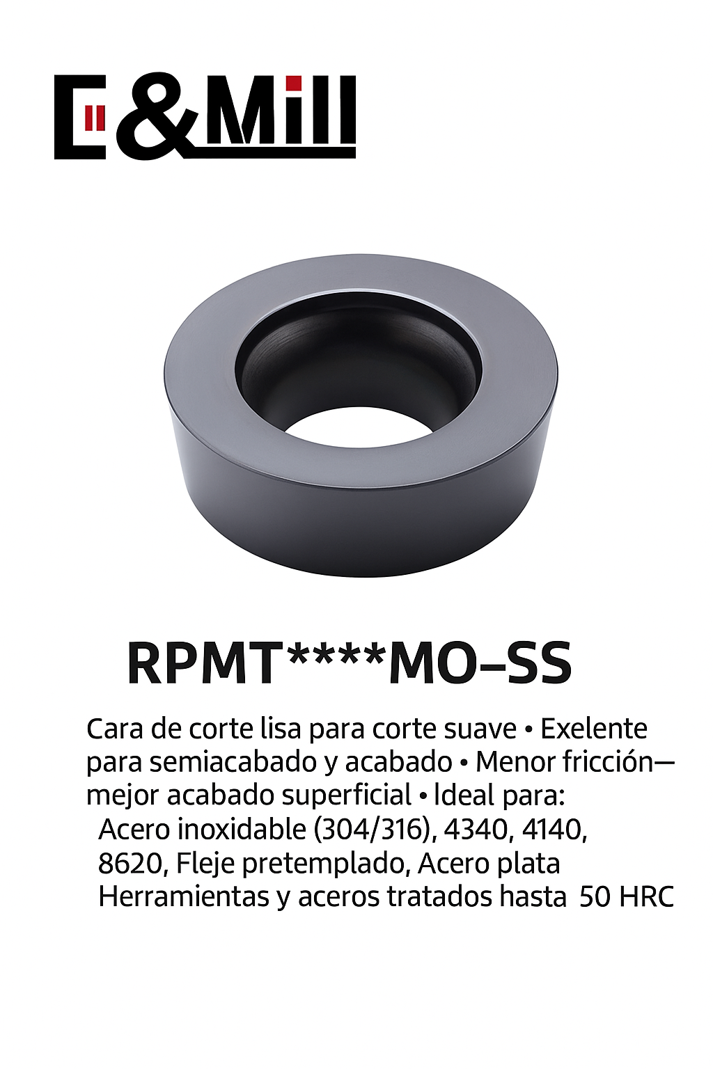 insertos RPMT / RPGT para Cabezal EMR – CNC Carburo para Fresado y Torneado