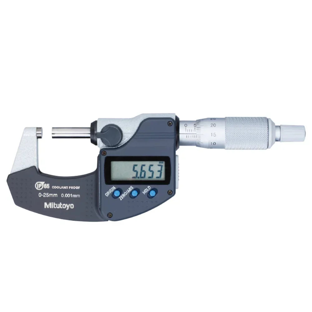 Micrómetro Digital Mitutoyo IP65 0–25 mm – Precisión 0.001 mm a Prueba de Refrigerante