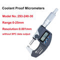 Micrómetro Digital Mitutoyo IP65 0–25 mm – Precisión 0.001 mm a Prueba de Refrigerante