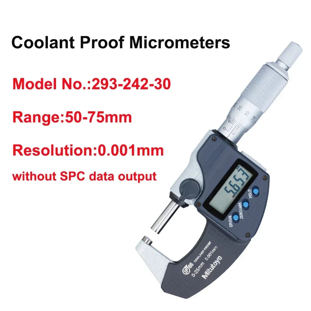 Micrómetro Digital Mitutoyo IP65 0–25 mm – Precisión 0.001 mm a Prueba de Refrigerante