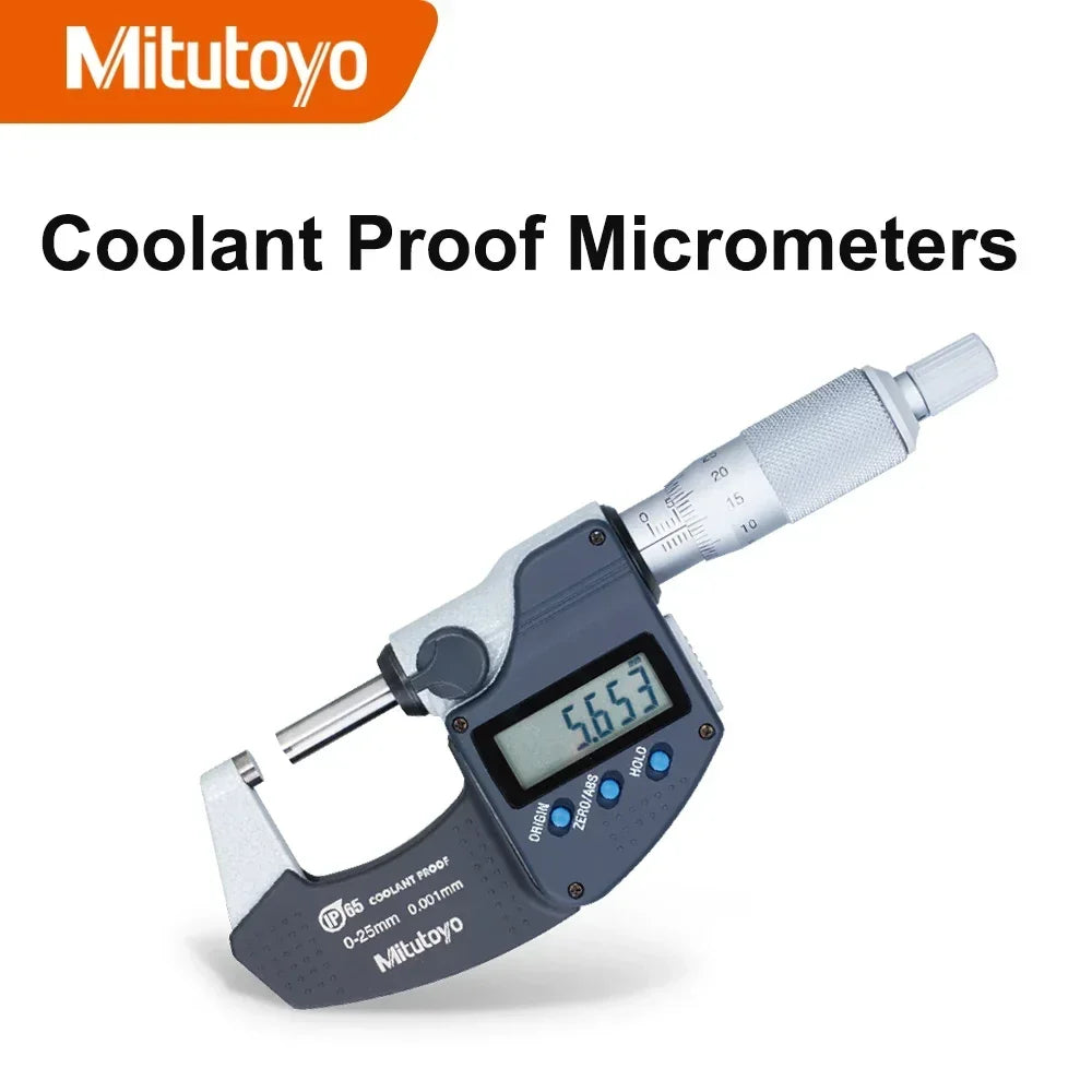 Micrómetro Digital Mitutoyo IP65 0–25 mm – Precisión 0.001 mm a Prueba de Refrigerante